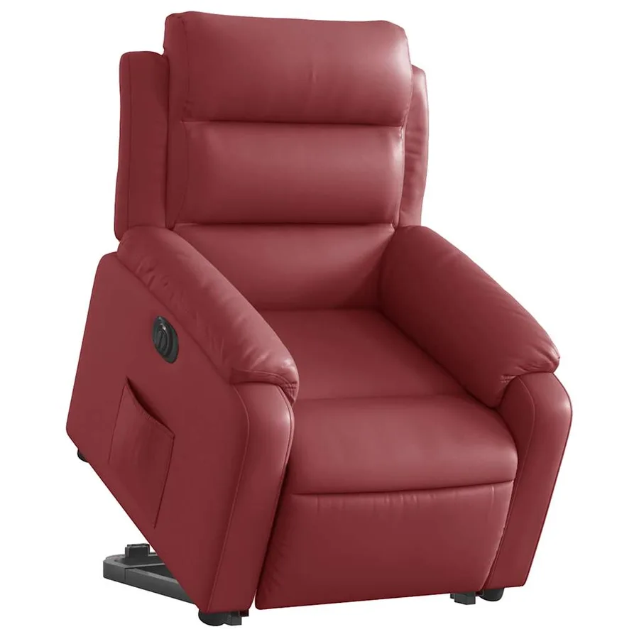 Fauteuil inclinable électrique rouge bordeaux similicuir - 3