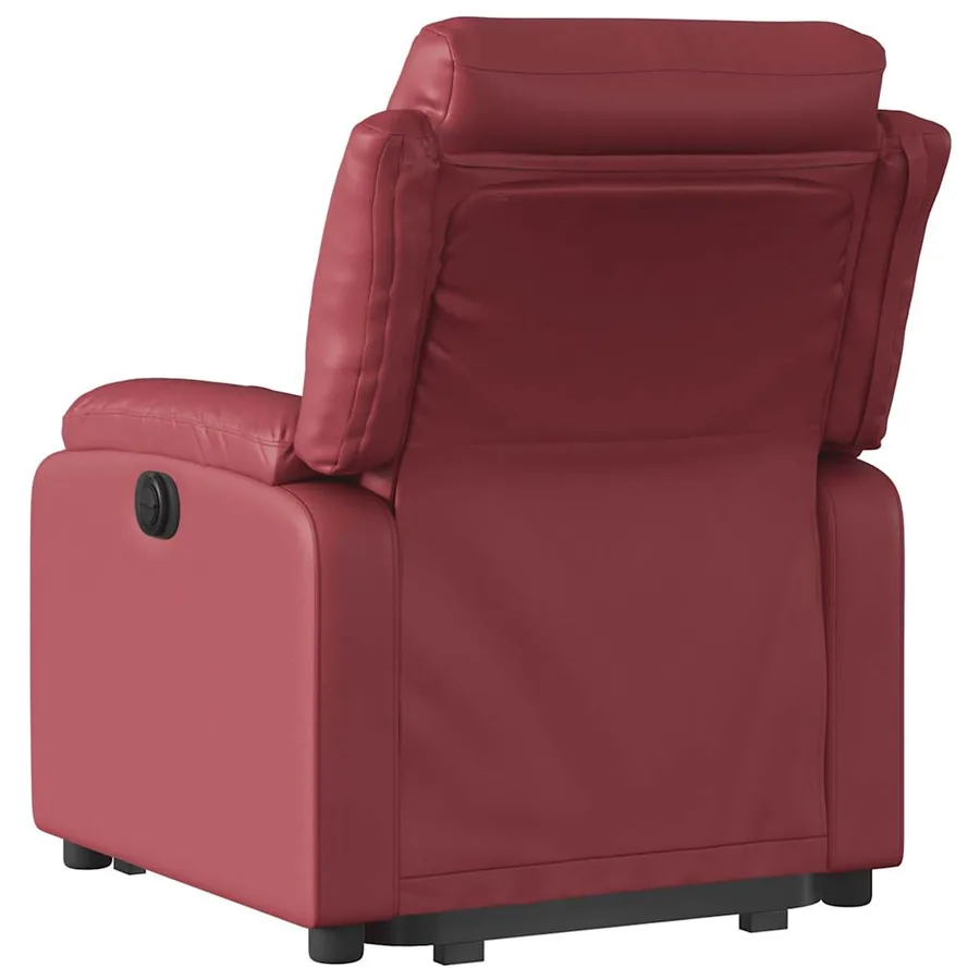 Fauteuil inclinable électrique rouge bordeaux similicuir - 5