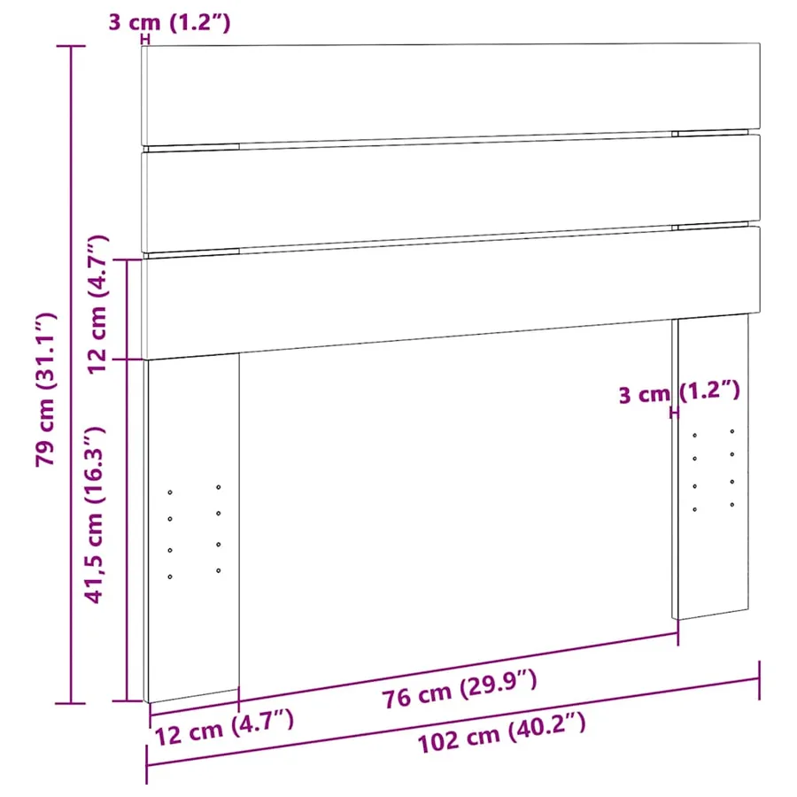 Tête de lit 100 cm en bois massif de chêne - 9