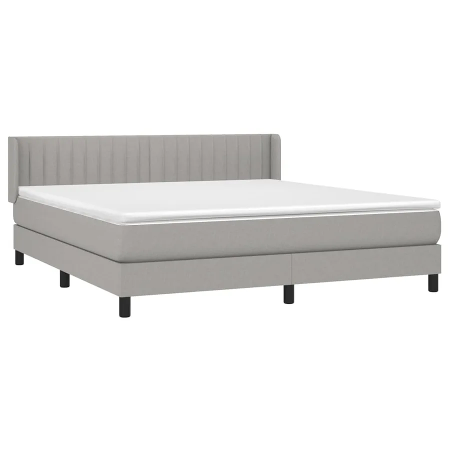 Sommier à lattes de lit avec matelas Gris clair 160x200cm Tissu - 3