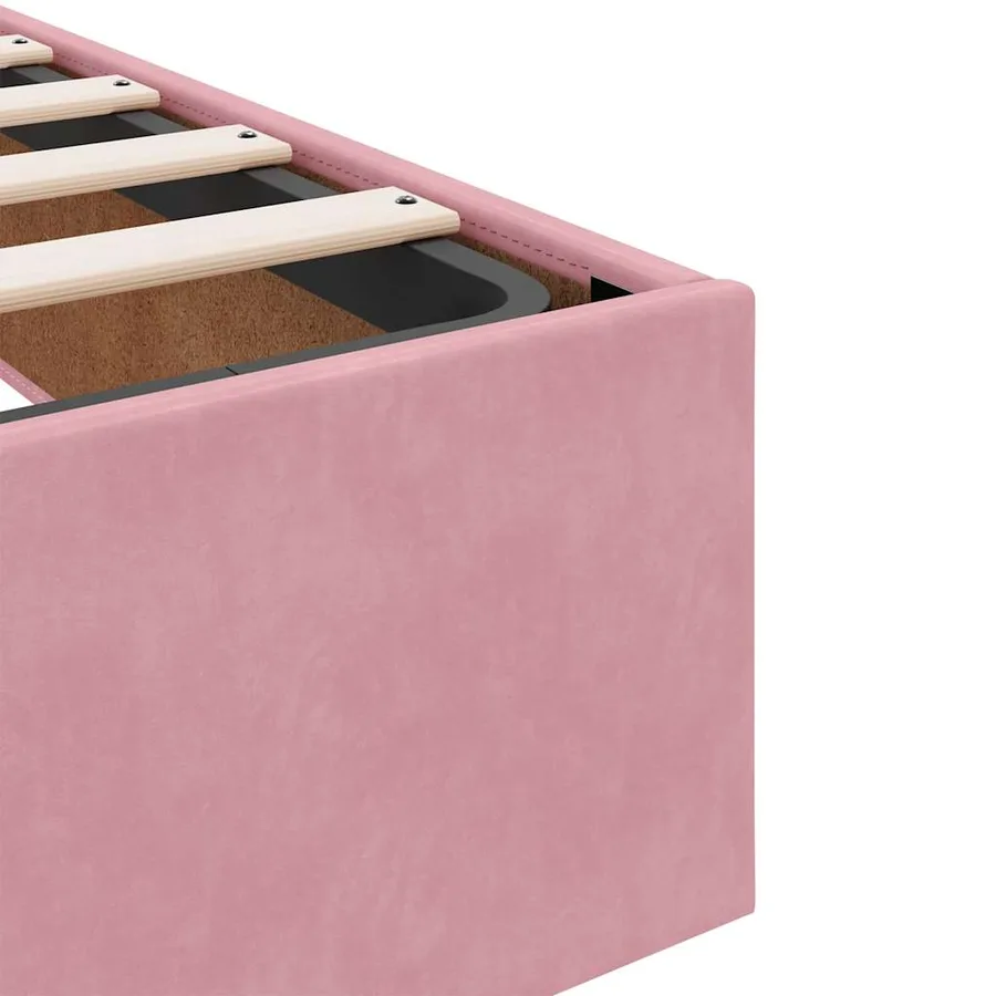 Cadre de lit ottoman avec matelas rose 160x200 cm velours - 12