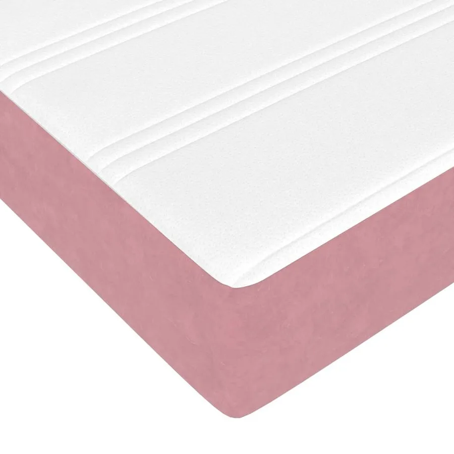 Cadre de lit ottoman avec matelas rose 160x200 cm velours - 13