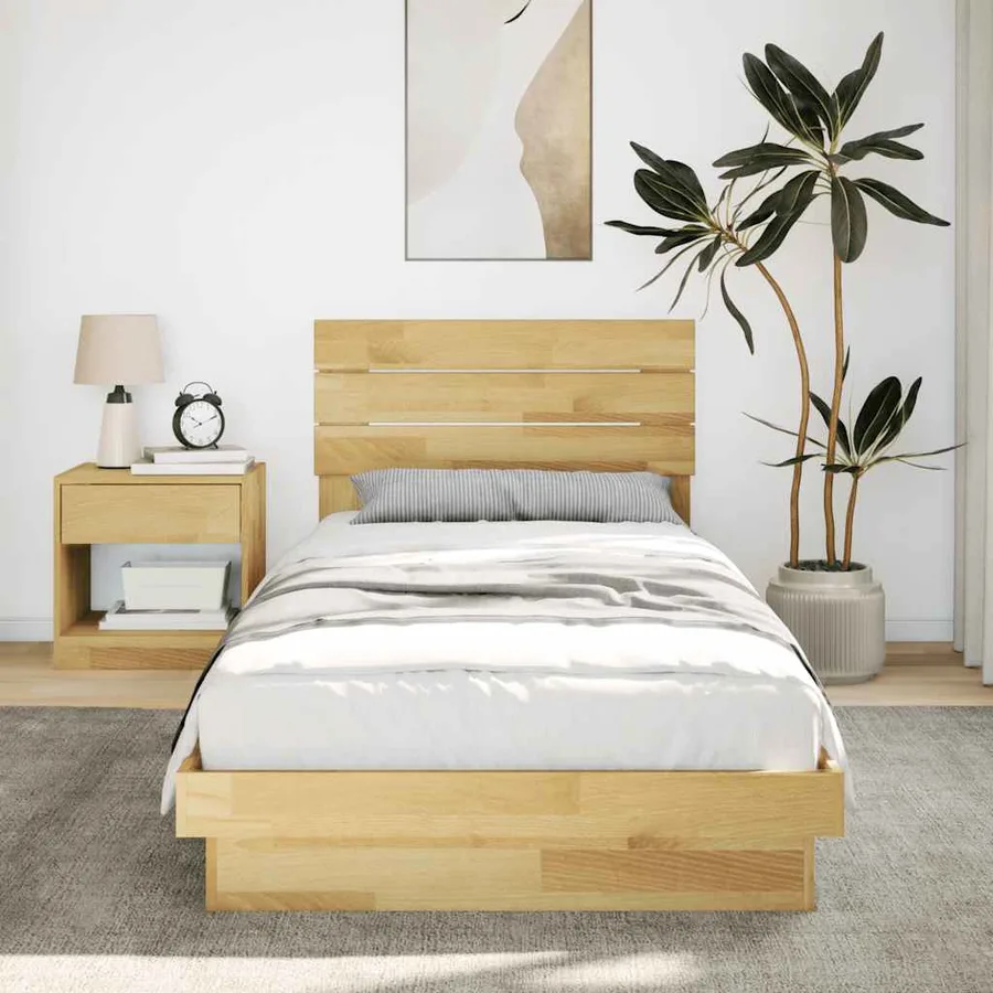 Cadre de lit avec tête de lit sans matelas 100x200 cm - 4