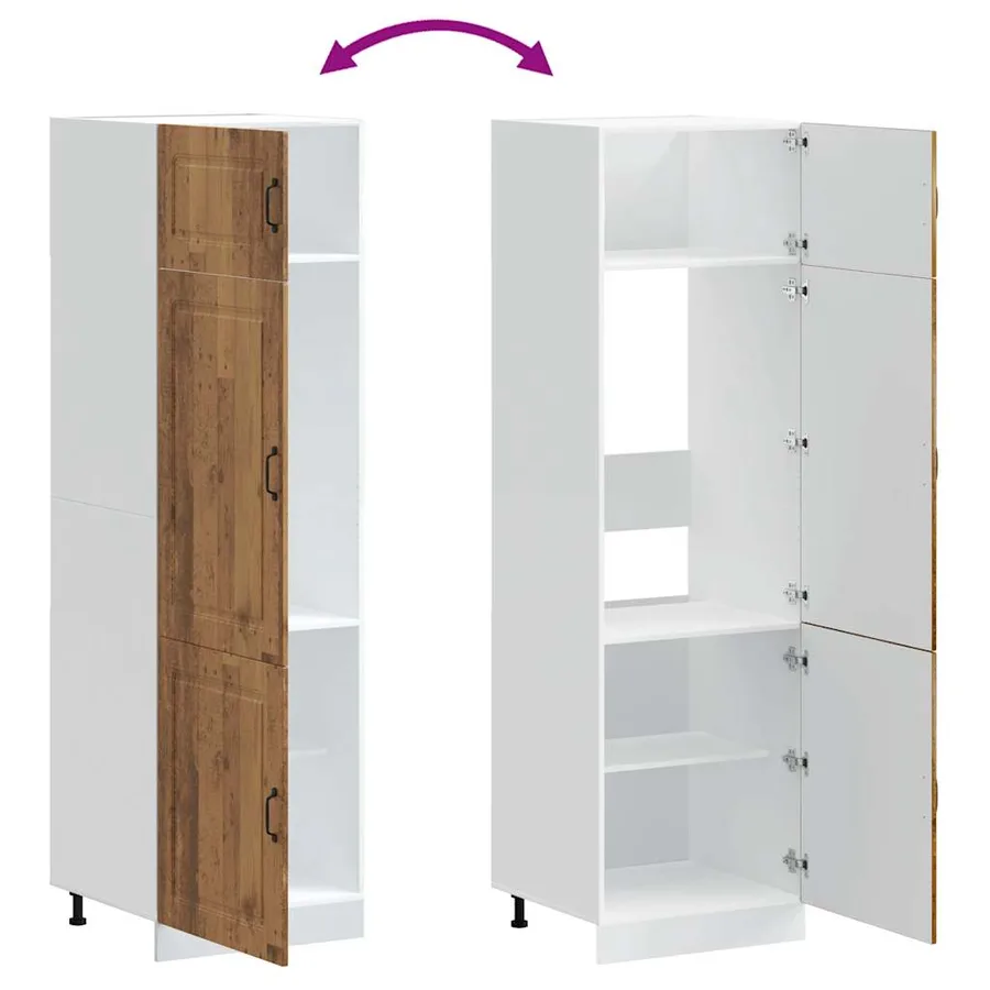 Armoire de cuisine Kalmar vieux bois bois d'ingénierie - 7