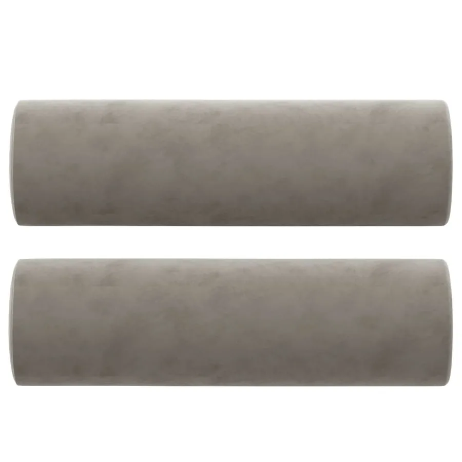 Canapé 2 places oreillers et coussins Gris clair 120 cm Velours - 5