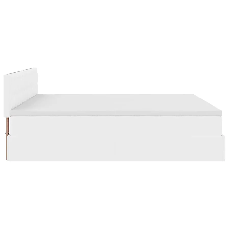 Cadre de lit ottoman avec matelas blanc 180x200 cm similicuir - 10