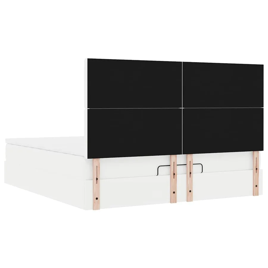 Cadre de lit ottoman avec matelas blanc 180x200 cm similicuir - 12