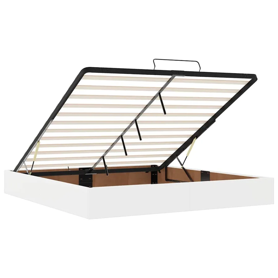 Cadre de lit ottoman avec matelas blanc 180x200 cm similicuir - 13