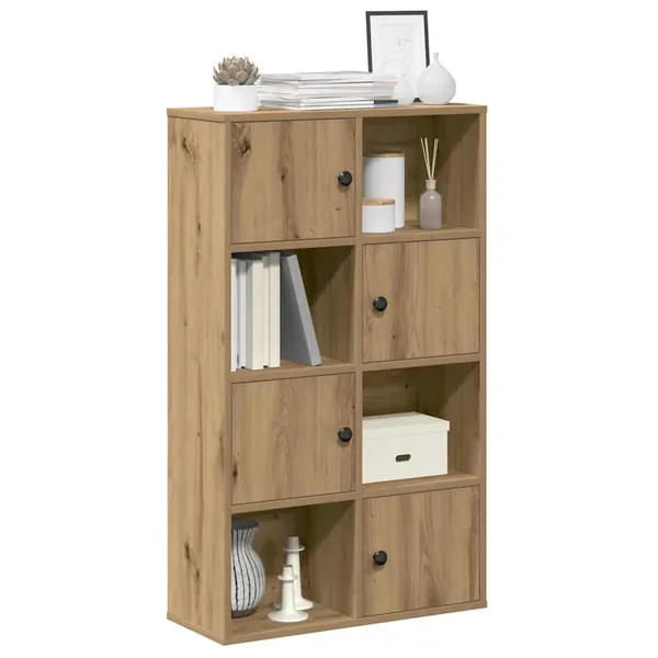 Bibliothèque chêne artisanal 60x24x101,5 cm bois d'ingénierie