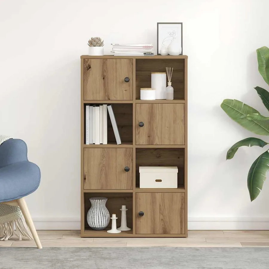Bibliothèque chêne artisanal 60x24x101,5 cm bois d'ingénierie - 3