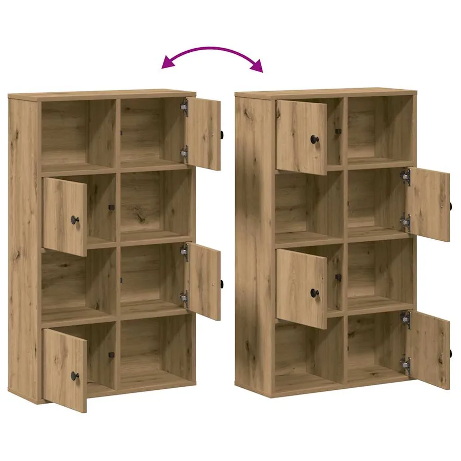 Bibliothèque chêne artisanal 60x24x101,5 cm bois d'ingénierie - 8