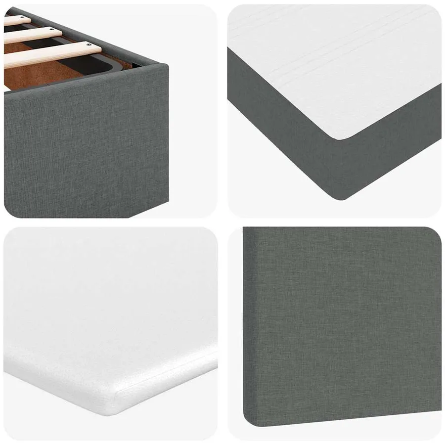 Lit ottoman avec matelas et LED Gris foncé 80x200cm tissu - 16