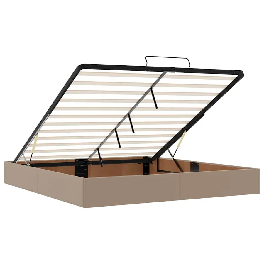 Lit ottoman avec matelas & LED Cappuccino 180x200cm similicuir - 13