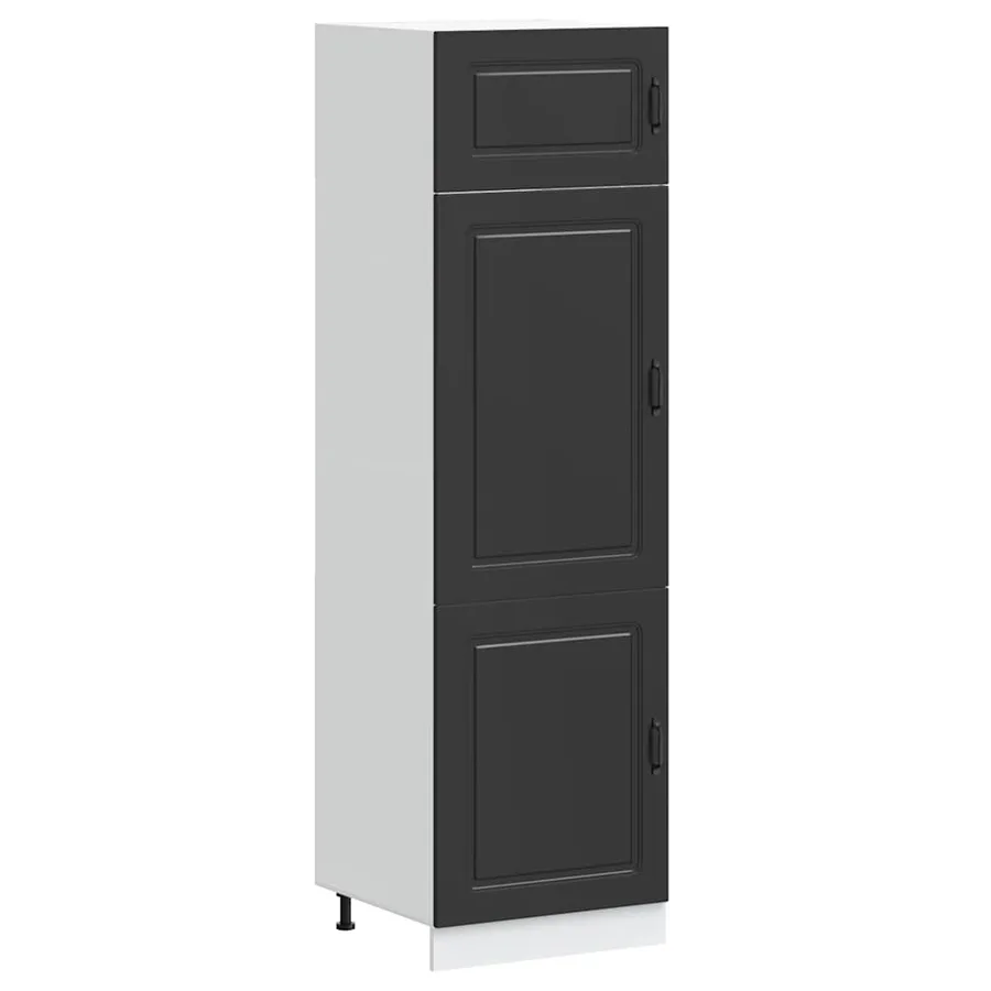 Armoire de cuisine Kalmar noir bois d'ingénierie - 2