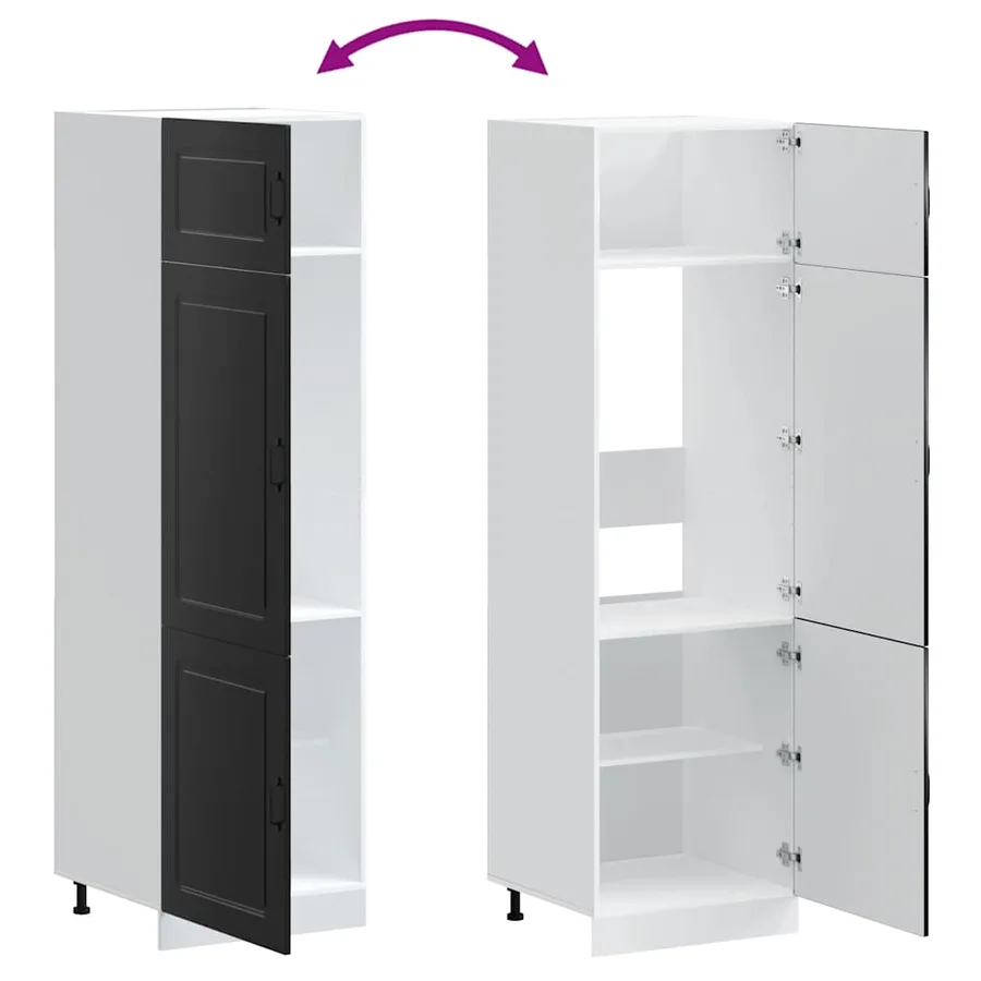 Armoire de cuisine Kalmar noir bois d'ingénierie - 7