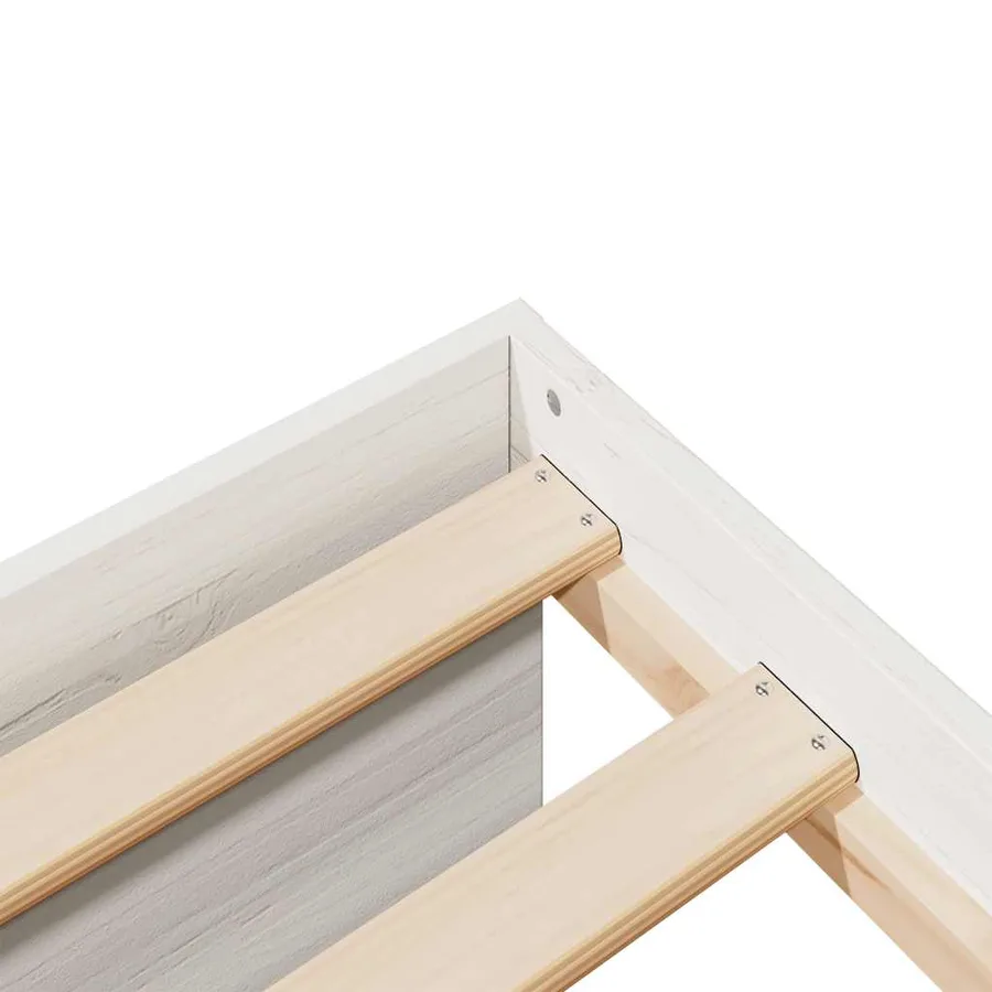 Lit de jour sans matelas blanc 90x200 cm bois de pin massif - 9