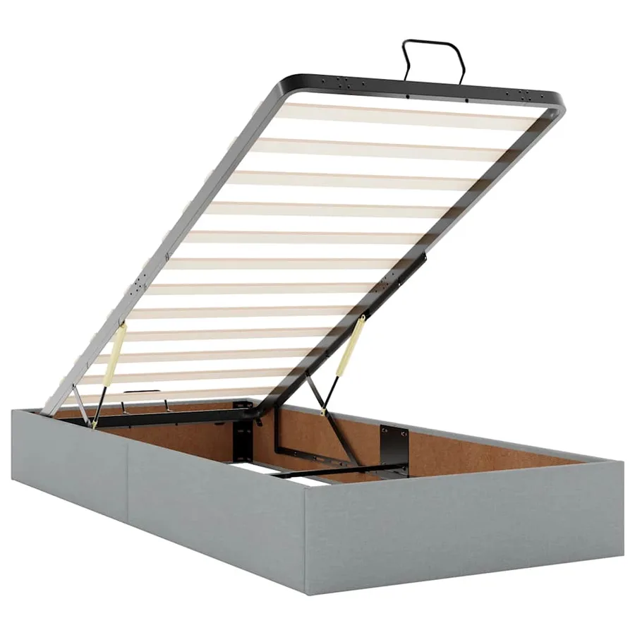 Lit ottoman avec matelas et LED Gris clair 80x200cm tissu - 13