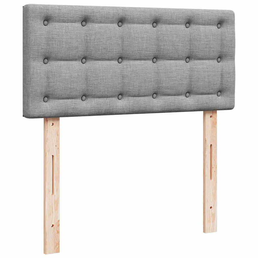 Cadre de lit ottoman et matelas gris clair 90x190 cm tissu - 9