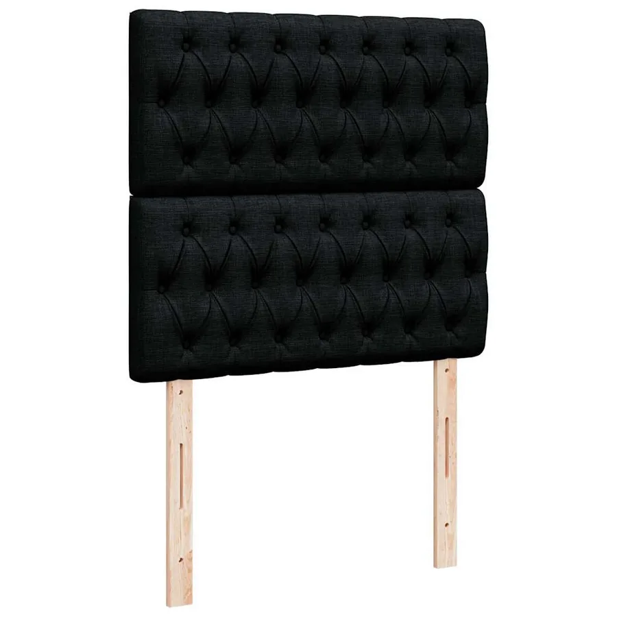 Cadre de lit ottoman avec matelas noir 90x190 cm tissu - 9