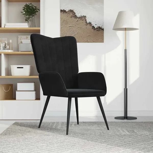 Chaise de relaxation Noir Velours