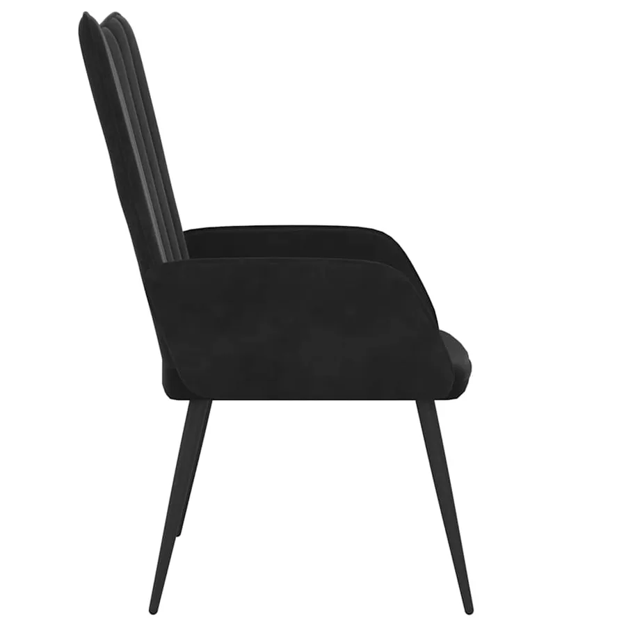 Chaise de relaxation Noir Velours - 4