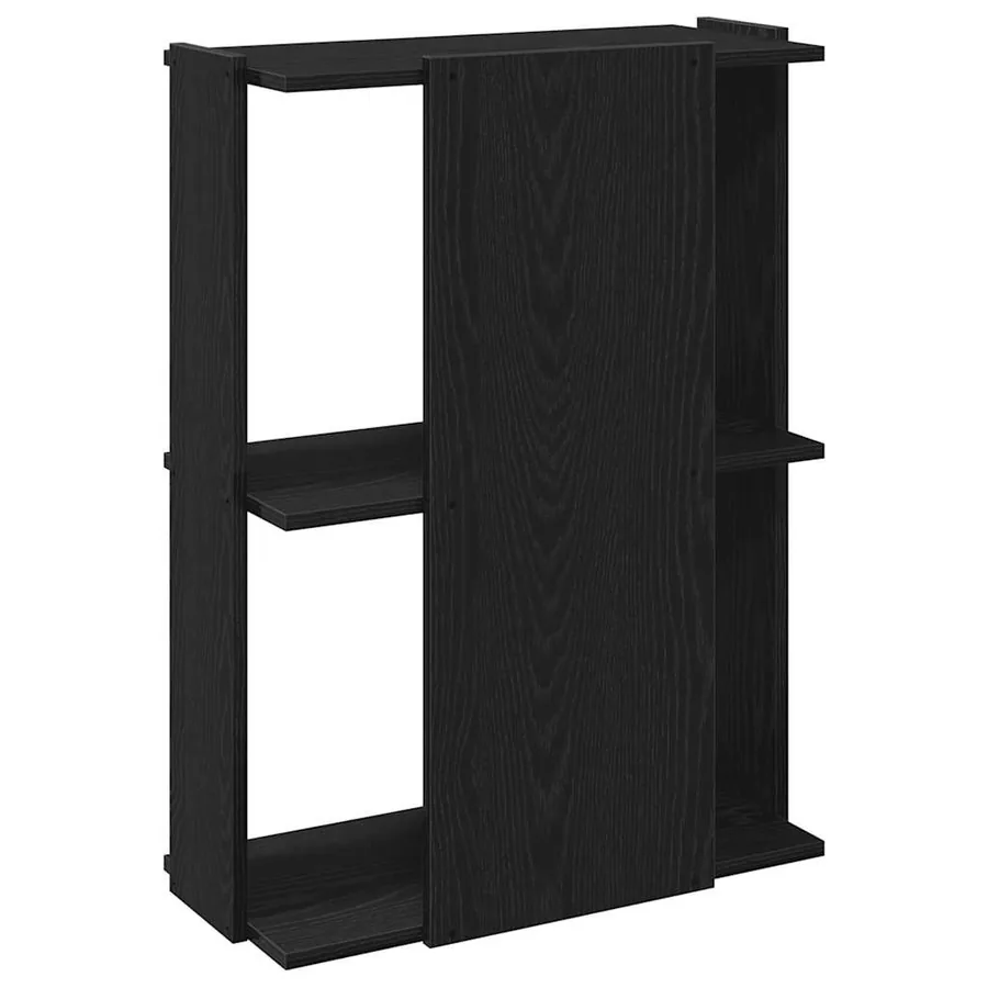 Bibliothèque à 3 niveaux noir 60x30x80 cm bois d'ingénierie - 6