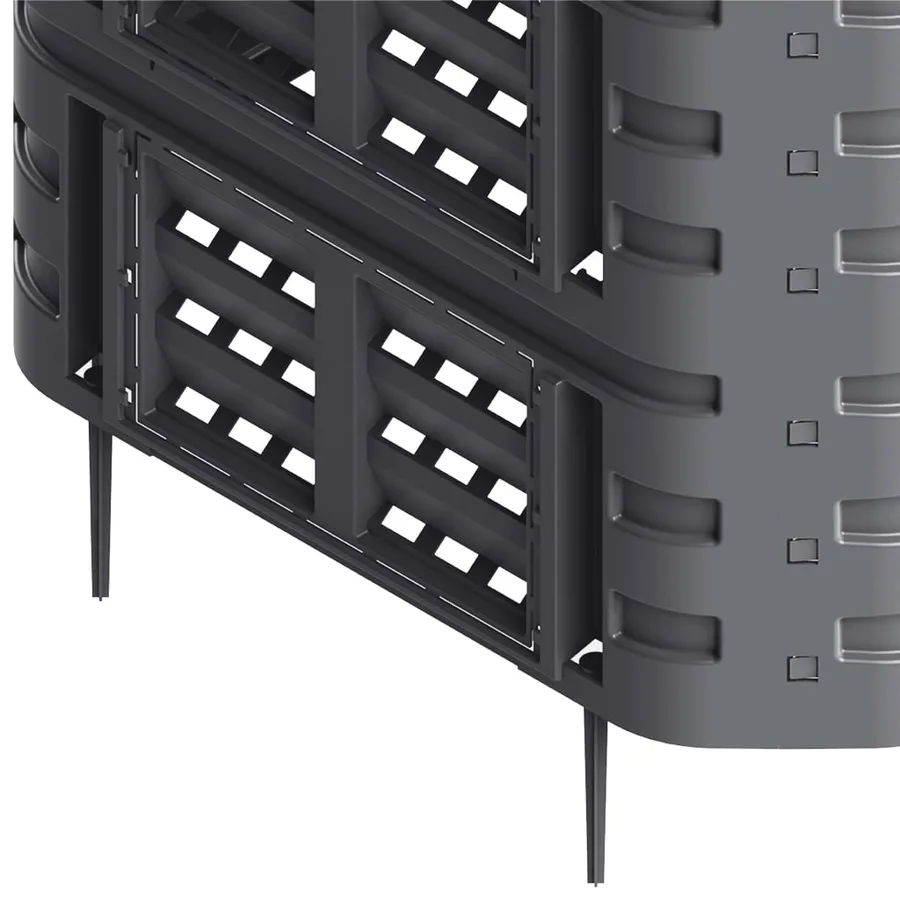 Composteur de jardin Noir 93,3x93,3x113 cm 740 L - 5