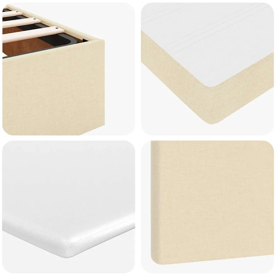 Cadre de lit ottoman avec matelas crème 90x190 cm tissu - 15