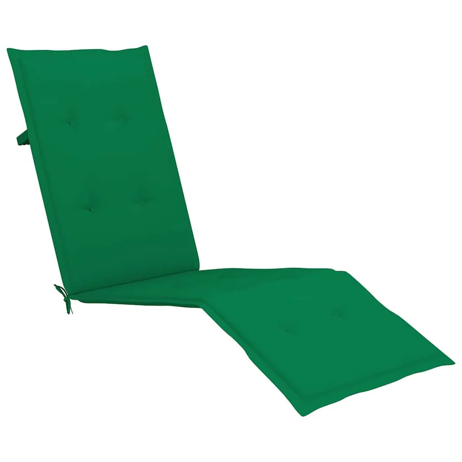 Chaise longue d'extérieur repose-pied et coussin Acacia solide - 6