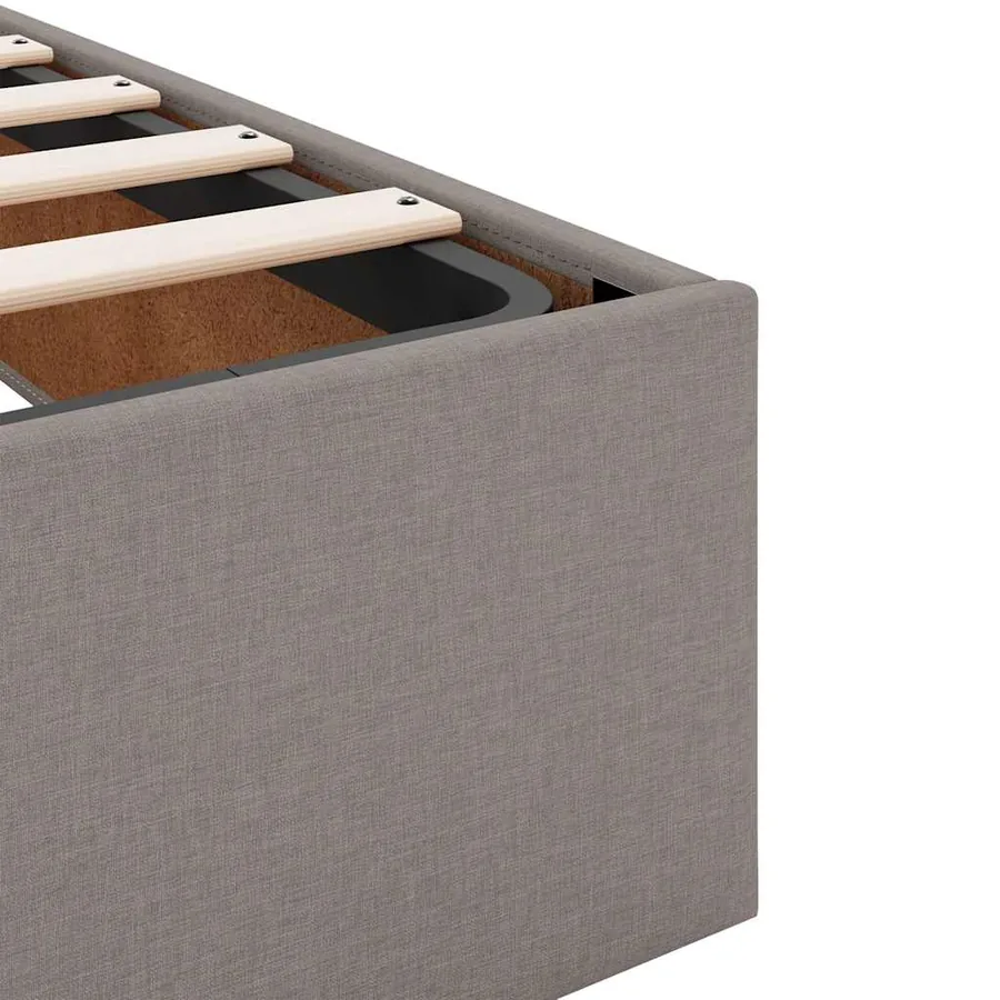 Cadre de lit ottoman sans matelas taupe 90x190 cm tissu - 11
