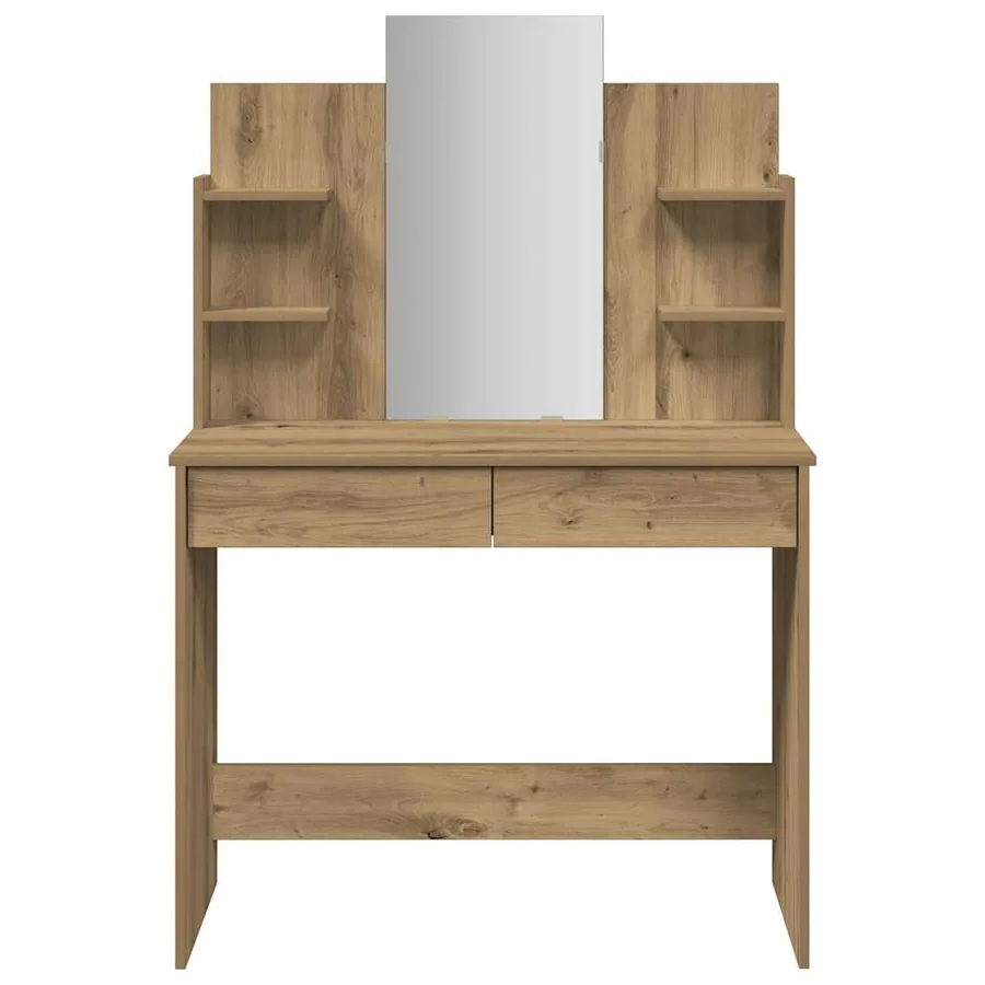Coiffeuse avec miroir chêne artisanal 96x39x142 cm - 4