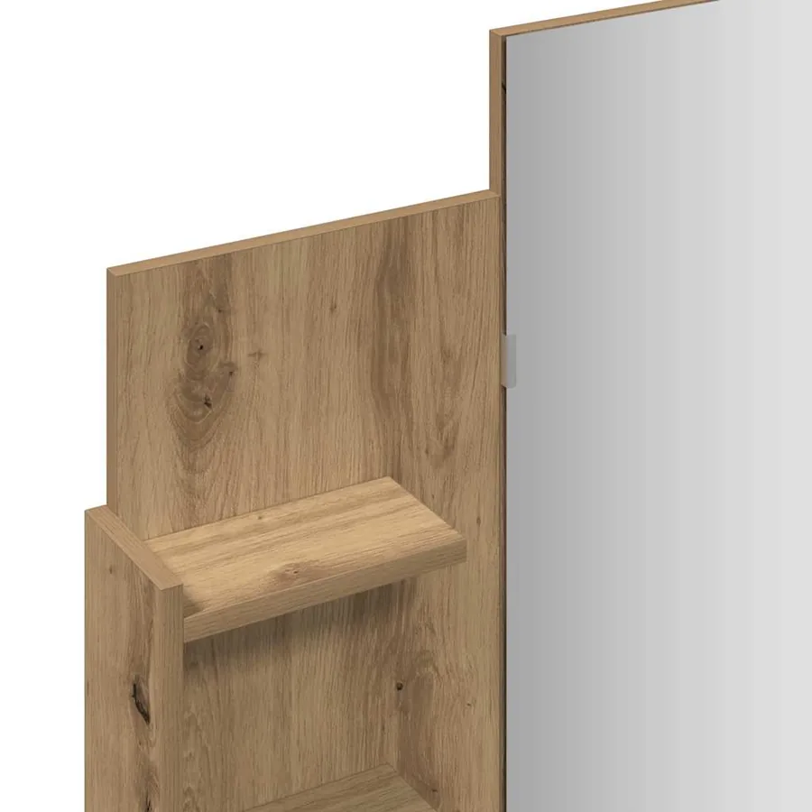 Coiffeuse avec miroir chêne artisanal 96x39x142 cm - 8