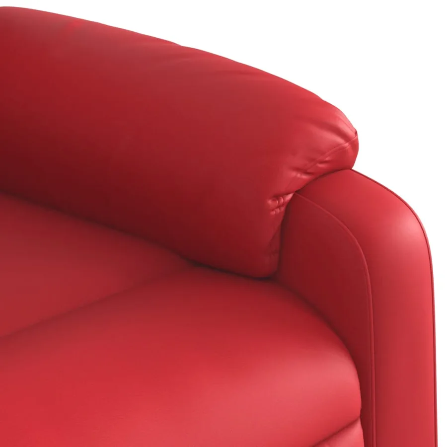 Fauteuil de massage inclinable rouge similicuir - 9