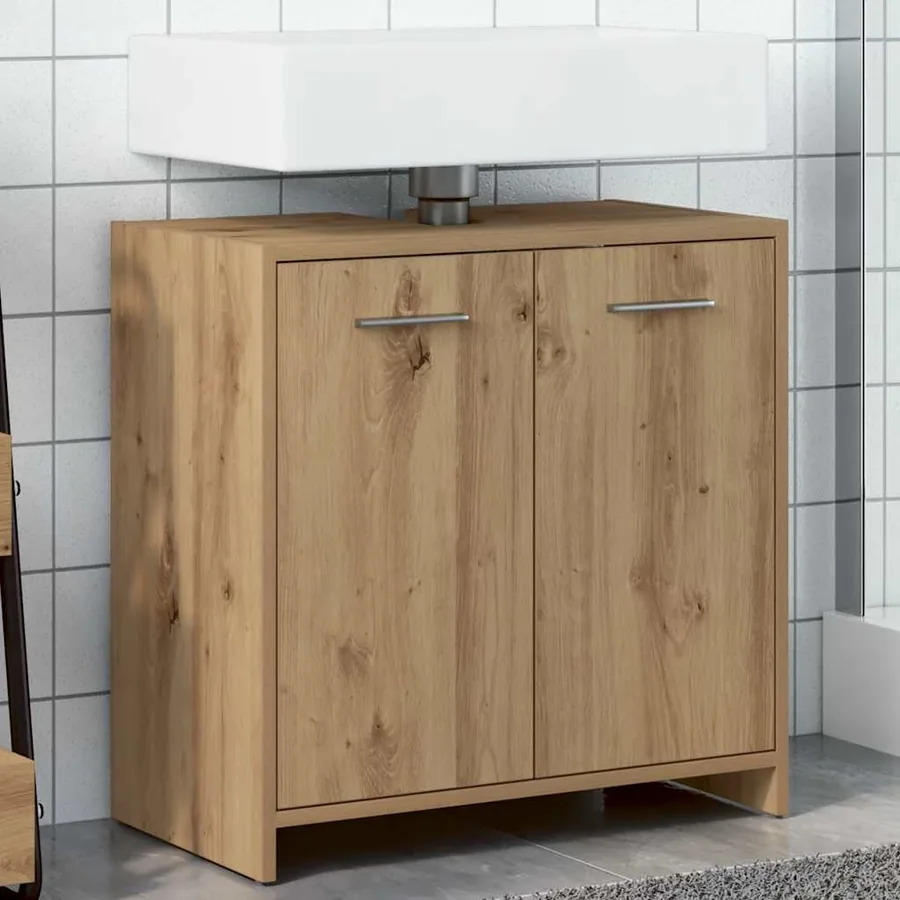 Armoire lavabo de salle de bain chêne artisanal 60x33x60 cm