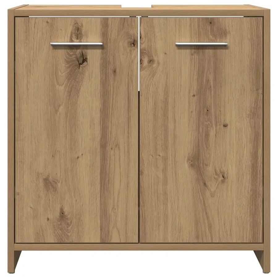 Armoire lavabo de salle de bain chêne artisanal 60x33x60 cm - 6
