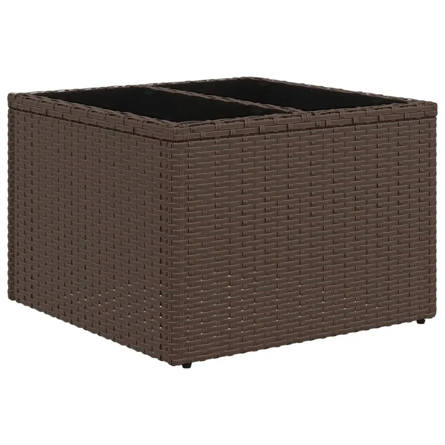 Salon de jardin avec coussins 6 pcs marron résine tressée - 8