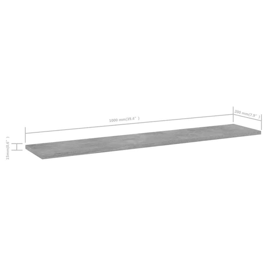 Panneaux de bibliothèque 4 pcs gris béton bois d’ingénierie - 5