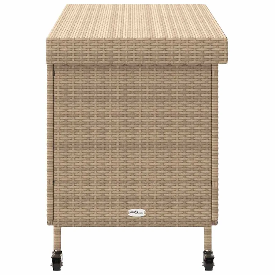 Boîte de rangement de jardin et roues résine tressée - 5
