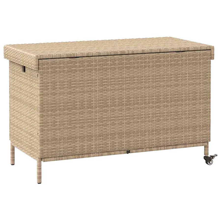 Boîte de rangement de jardin et roues résine tressée - 6