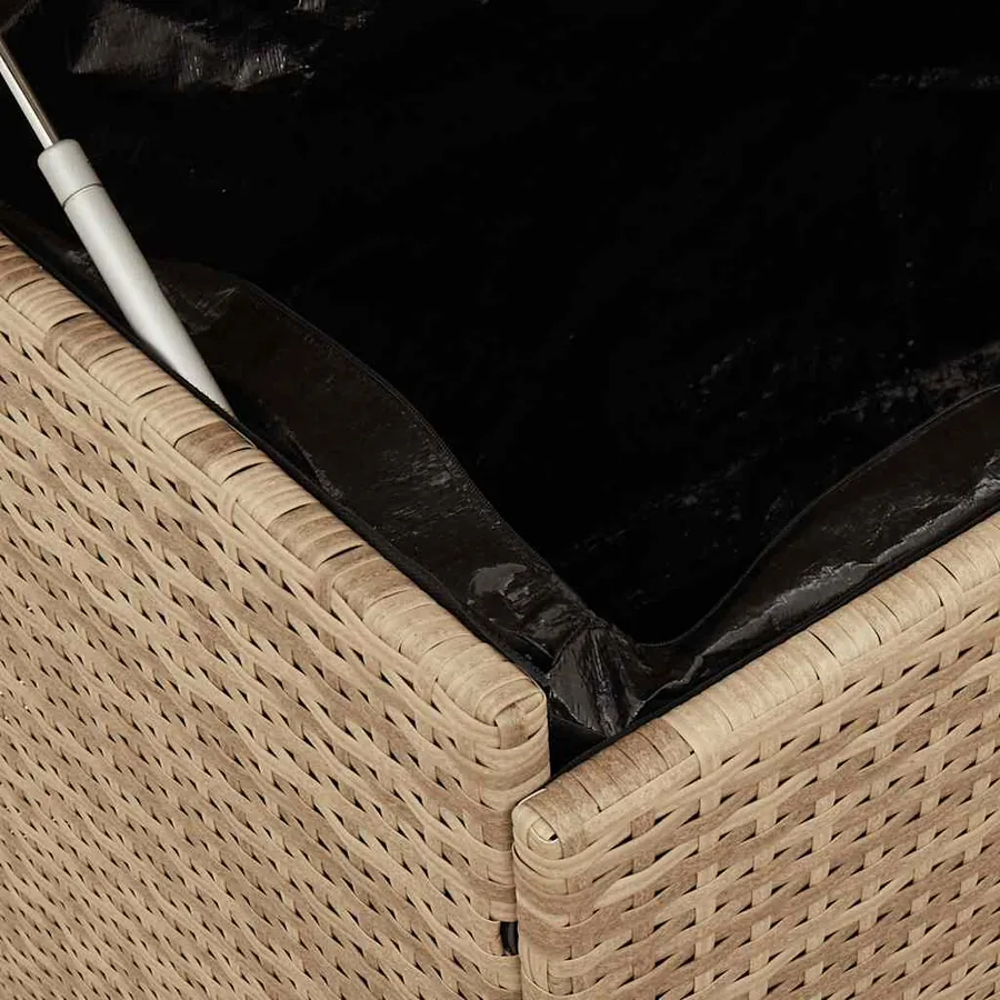 Boîte de rangement de jardin et roues résine tressée - 8