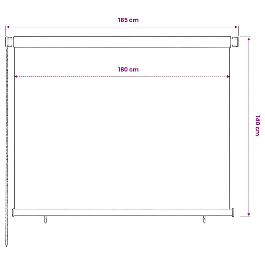 Store roulant d'extérieur 185 (l) x 140 (H) cm vert foncé HDPE - 6