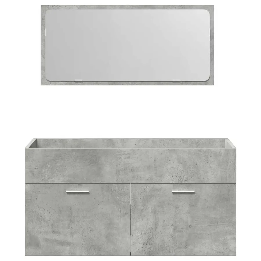 Ensemble de meubles de salle de bain 3 pcs gris béton - 6