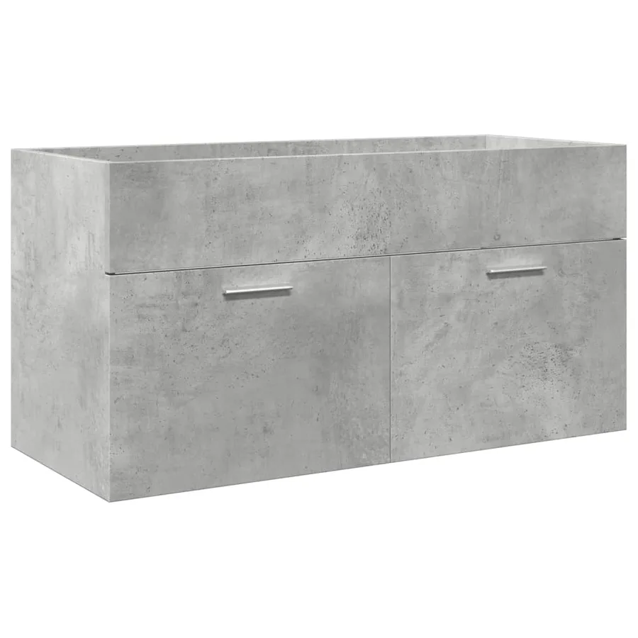 Ensemble de meubles de salle de bain 4 pcs gris béton - 8