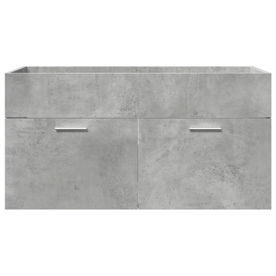 Ensemble de meubles de salle de bain 4 pcs gris béton - 9