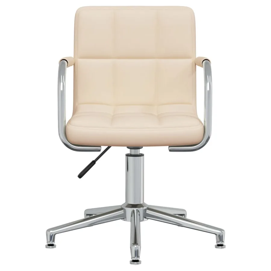 Chaise pivotante de salle à manger Crème Tissu - 2