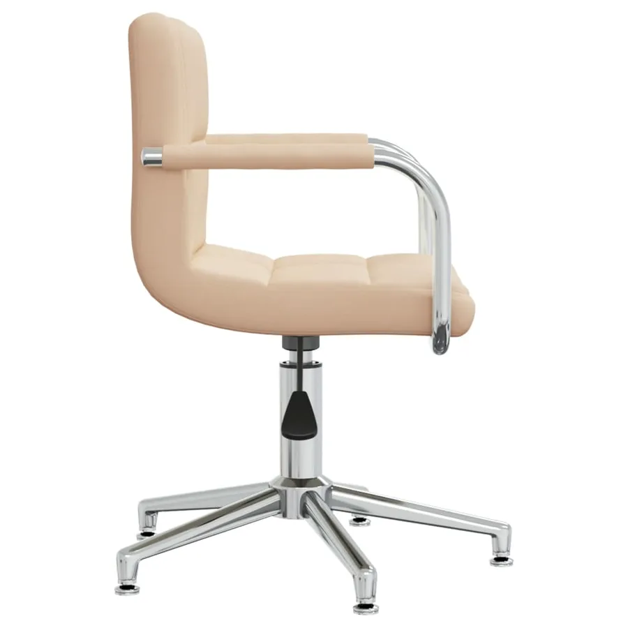 Chaise pivotante de salle à manger Crème Tissu - 3