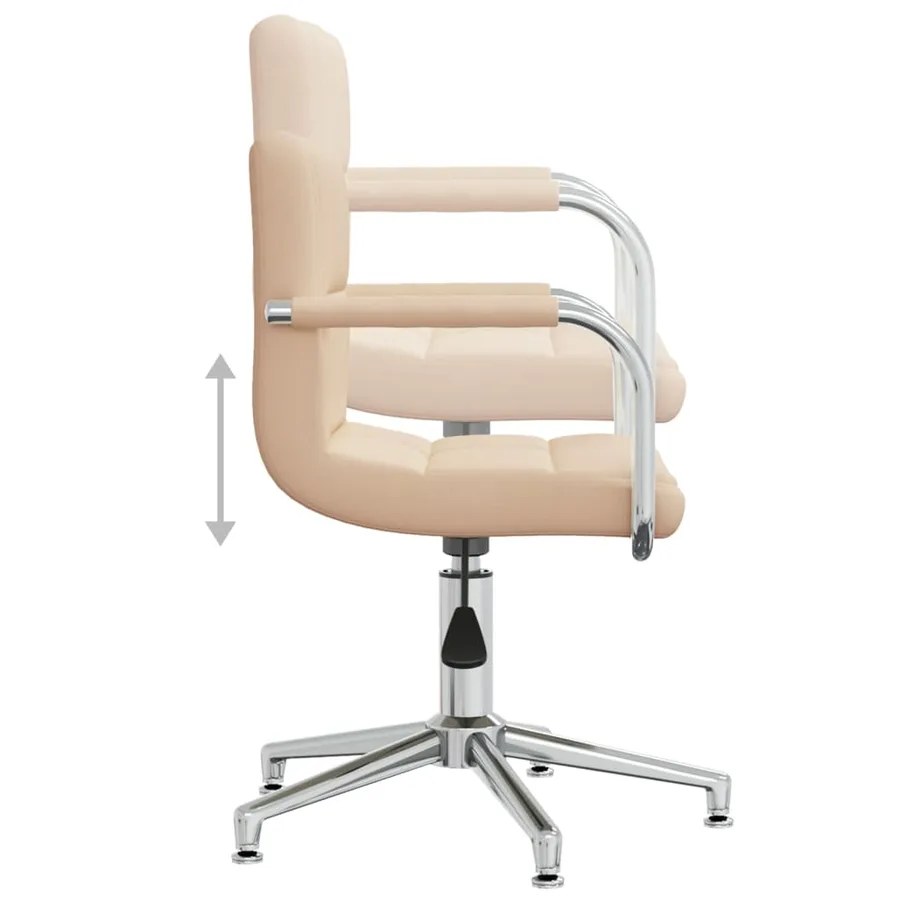 Chaise pivotante de salle à manger Crème Tissu - 5