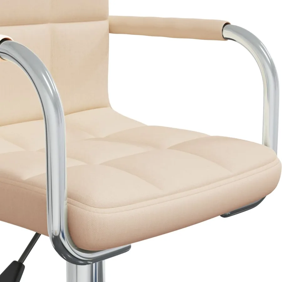 Chaise pivotante de salle à manger Crème Tissu - 6