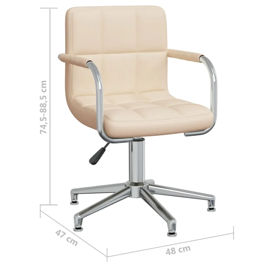 Chaise pivotante de salle à manger Crème Tissu - 8