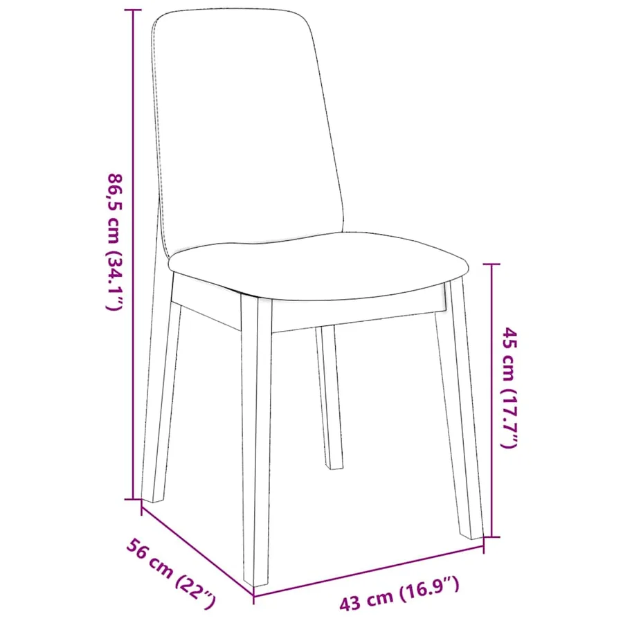 Chaises à manger coussins 2 pcs blanc bois massif caoutchouc - 11